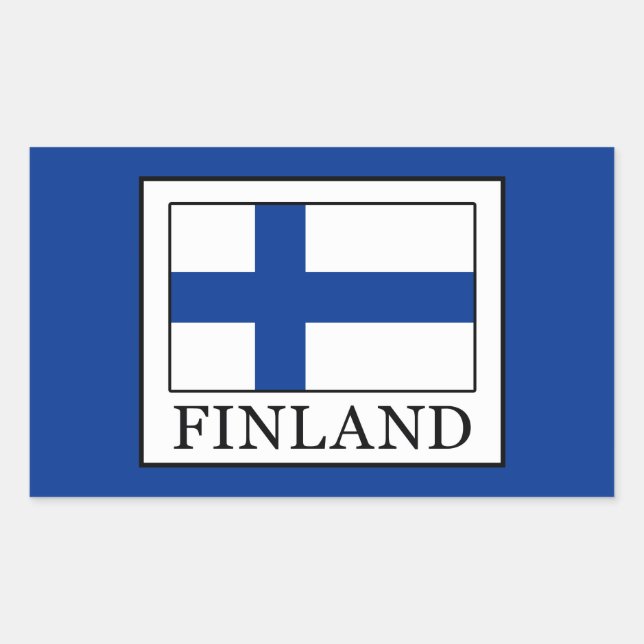 Pegatina Rectangular Finlandia (Anverso)