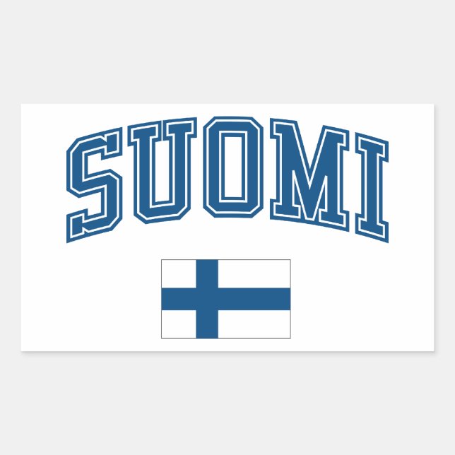 Pegatina Rectangular Finlandia + bandera (Anverso)
