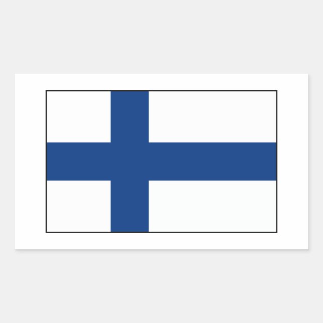 Pegatina Rectangular Finlandia - Bandera finlandesa (Anverso)