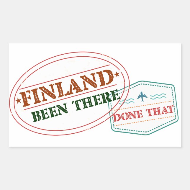 Pegatina Rectangular Finlandia Estuvo Ahí Hecho Que (Anverso)