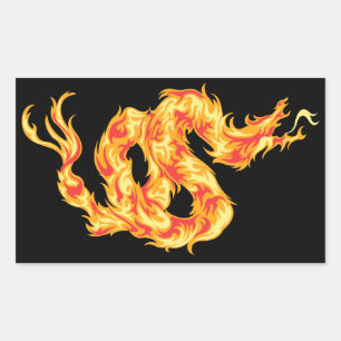 Pegatina Rectangular Fire Drake