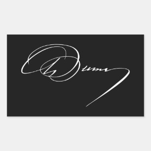 Pegatina Rectangular firma autógrafo de Alexandre Dumas escritor famoso