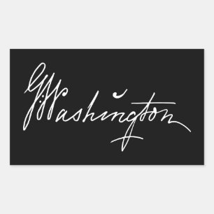 Pegatina Rectangular firma autógrafo de George Washington presidente no