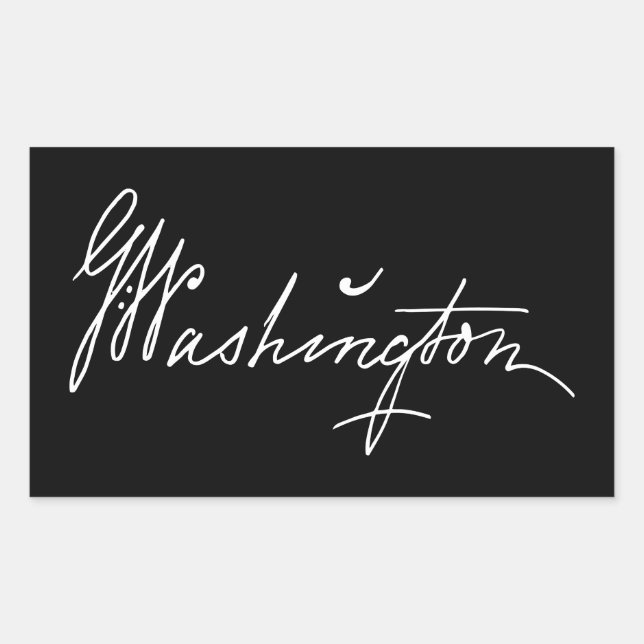 Pegatina Rectangular firma autógrafo de George Washington presidente no (Anverso)