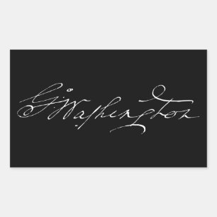 Pegatina Rectangular firma autógrafo de George Washington presidente no