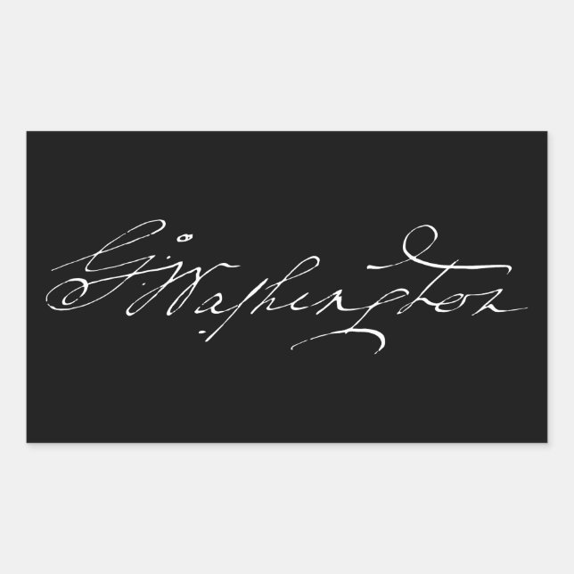 Pegatina Rectangular firma autógrafo de George Washington presidente no (Anverso)