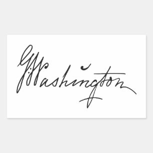 Pegatina Rectangular firma autógrafo de George Washington presidente no