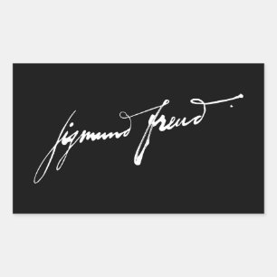 Pegatina Rectangular firma autógrafo famoso historia Sigmund Freud