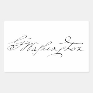 Pegatina Rectangular firma autógrafo George Washington presidente no un