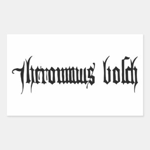 Pegatina Rectangular firma autógrafo pintor medie Hieronymus Bosch