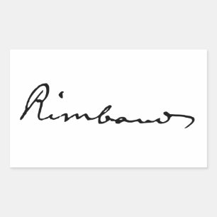 Pegatina Rectangular Firma de Arthur Rimbaud