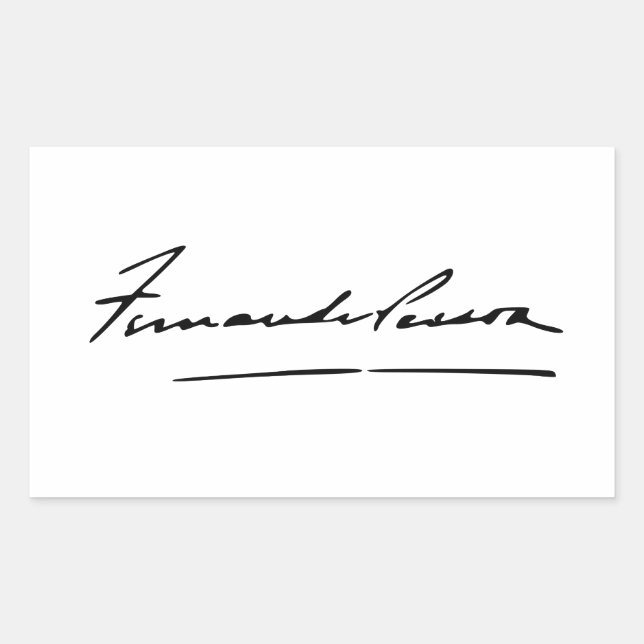 Pegatina Rectangular Firma de Fernando Pessoa (Anverso)