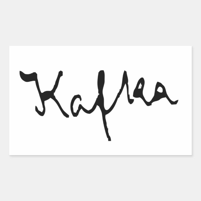 Pegatina Rectangular Firma de Franz Kafka (Anverso)
