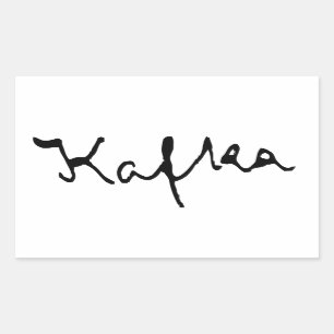 Pegatina Rectangular Firma de Franz Kafka