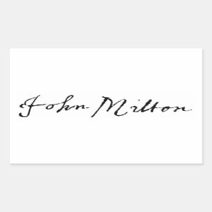 Pegatina Rectangular Firma de John Milton
