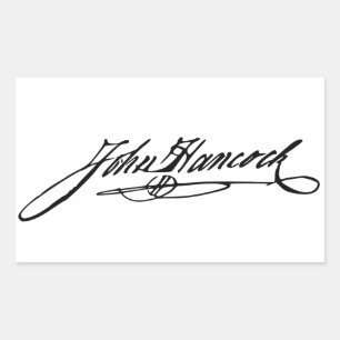 Pegatina Rectangular Firma de Juan Hancock