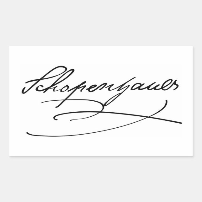 Pegatina Rectangular Firma de Schopenhauer (Anverso)