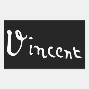 Pegatina Rectangular Firma de Vincent Van Gogh