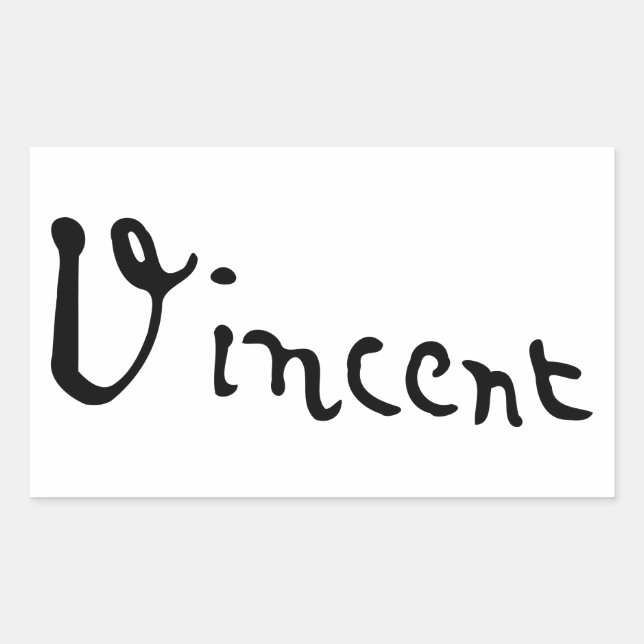 Pegatina Rectangular Firma de Vincent Van Gogh (Anverso)