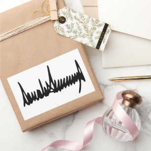 Pegatina Rectangular Firma del autógrafo de Donald Trump