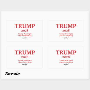 Pegatina Rectangular Firma Trump 2028 nombre personalizado 
