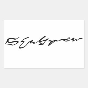 Pegatina Rectangular firma William Shakespeare