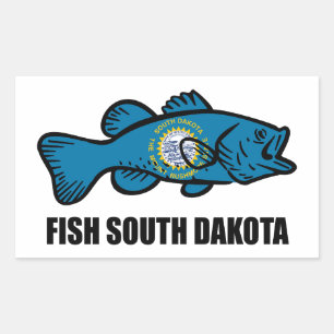 Pegatina Rectangular Fish Dakota del Sur
