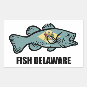 Pegatina Rectangular Fish Delaware