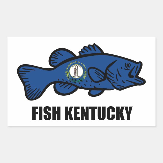 Pegatina Rectangular Fish Kentucky (Anverso)