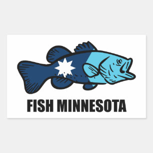 Pegatina Rectangular Fish Minnesota
