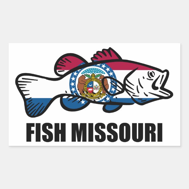 Pegatina Rectangular Fish Missouri (Anverso)