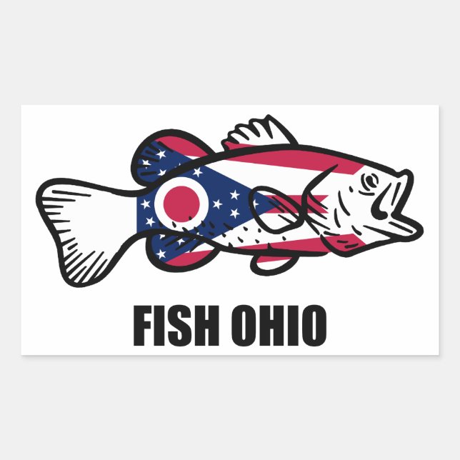 Pegatina Rectangular Fish Ohio (Anverso)