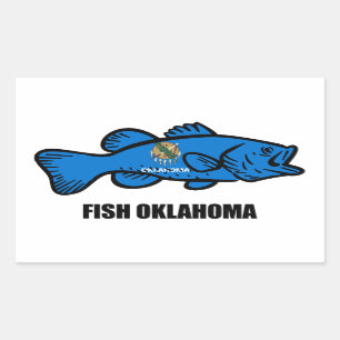 Pegatina Rectangular Fish Oklahoma