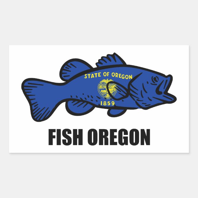 Pegatina Rectangular Fish Oregon (Anverso)