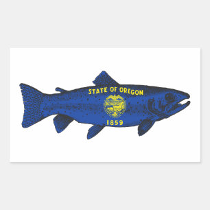 Pegatina Rectangular Fish Oregon Trout