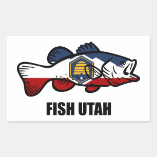 Pegatina Rectangular Fish Utah