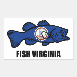 Pegatina Rectangular Fish Virginia