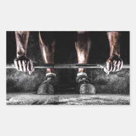 Pegatina Rectangular Fitness Weightrising Gym