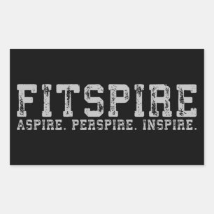 Pegatina Rectangular Fitspire - Aspire, Perspire, Inspire - Workout