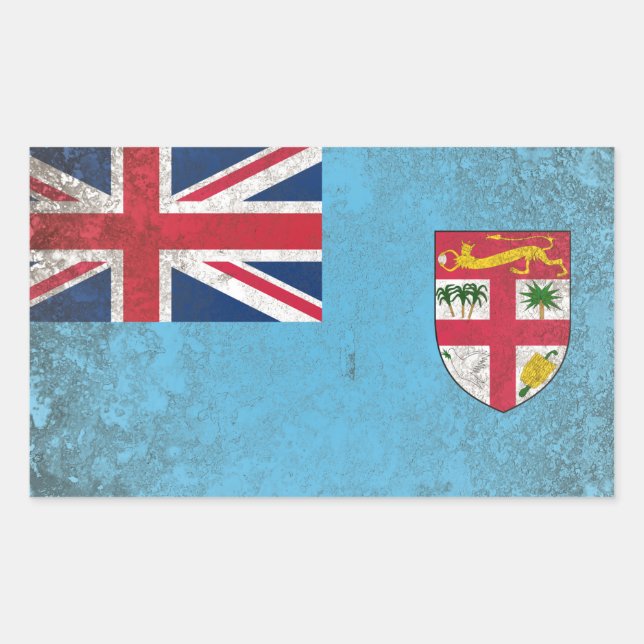 Pegatina Rectangular Fiyi (Anverso)