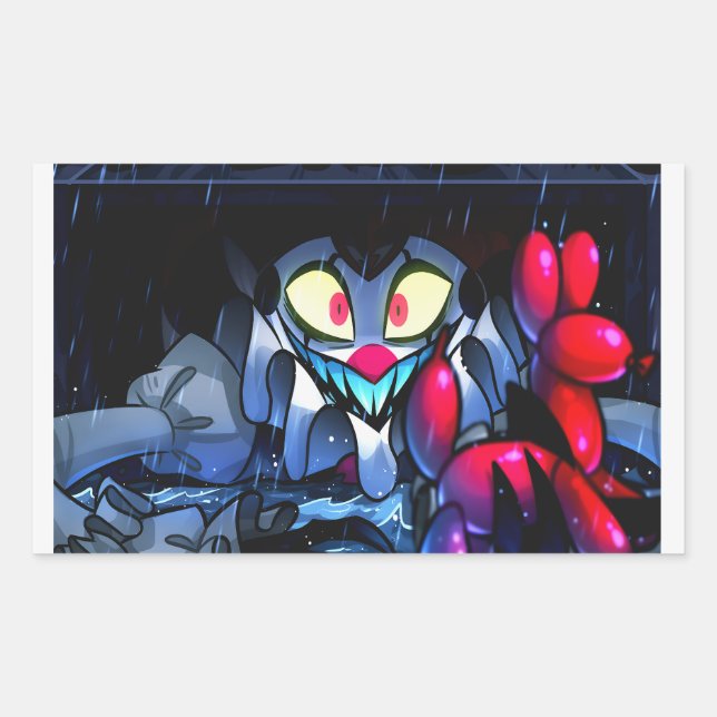 Pegatina Rectangular Fizz Halloween Slasher | Helluva Boss |  (Anverso)