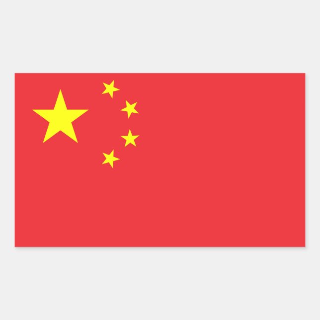 Pegatina Rectangular Flag of China (Anverso)