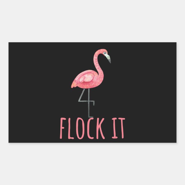 Pegatina Rectangular Flamencos | Flamingo - Flock It (Anverso)