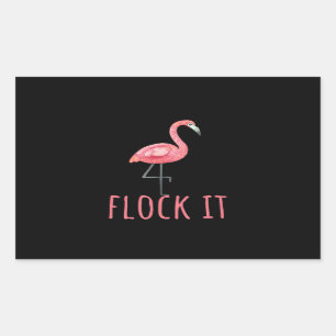 Pegatina Rectangular Flamencos   Flamingo - Flock It