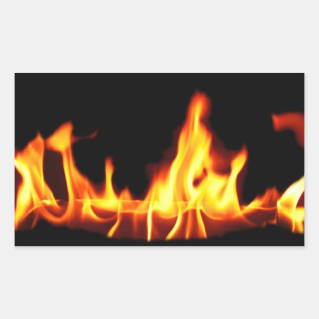 PEGATINA RECTANGULAR FLAMES (Anverso)