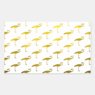 Pegatina Rectangular Flamingo amarillo Relieve metalizado metálico Flam