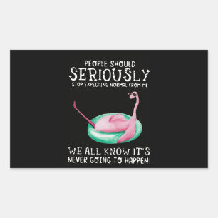 Pegatina Rectangular Flamingo Gift   La Gente Debería Flamingo Seriamen