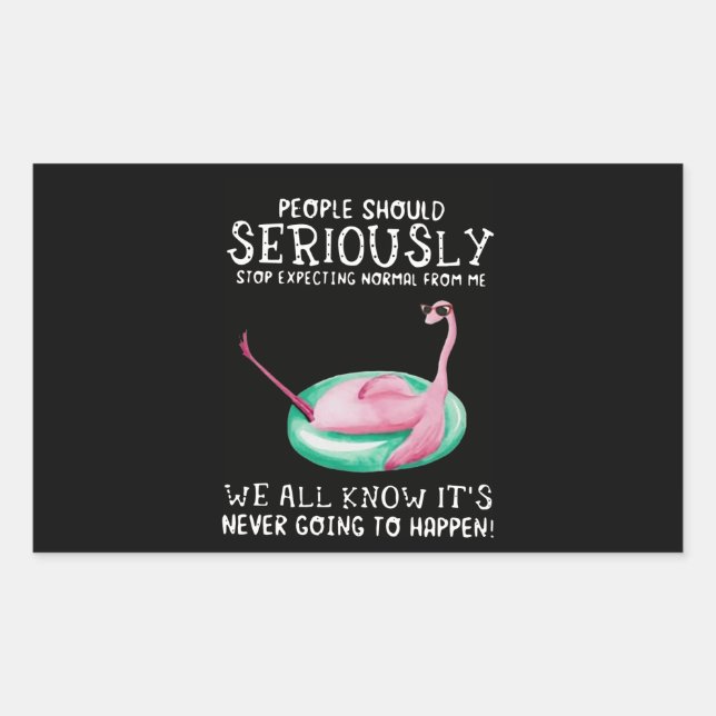 Pegatina Rectangular Flamingo Gift | La Gente Debería Flamingo Seriamen (Anverso)