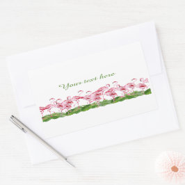 Pegatina Rectangular flamingo rosa lindo añadir texto