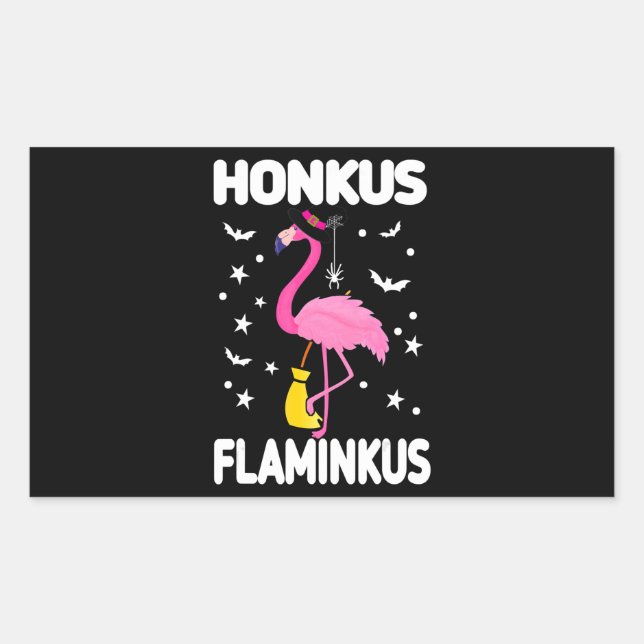 Pegatina Rectangular Flamingoo | Honkus Flaminkus Halloween Flamingoo (Anverso)
